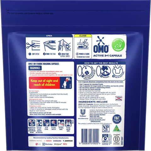 OMO Active Laundry Capsules 3-In-1 28 pack