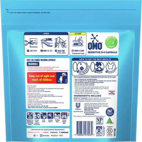 OMO Sensitive Laundry Capsules 3-In-1 28 pack