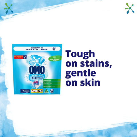 OMO Sensitive Laundry Capsules 3-In-1 28 pack