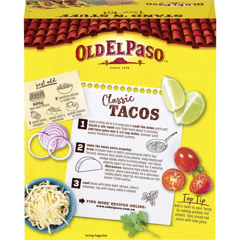 Old El Paso Stand 'n Stuff Taco Kit Mexican Style Mild 295g