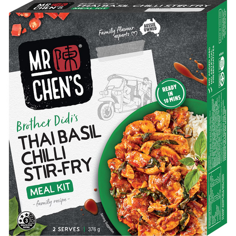 Mr Chen's Meal Kit Thai Basil Chilli Stir-fry With Rice 376g