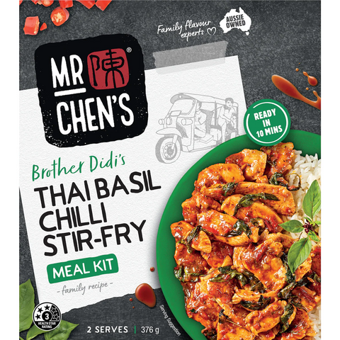 Mr Chen's Meal Kit Thai Basil Chilli Stir-fry With Rice 376g