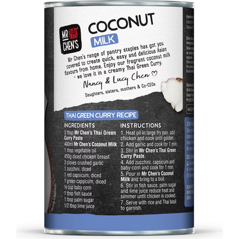 Mr Chen's Premium Thai Coconut Milk Gluten Free 400ml