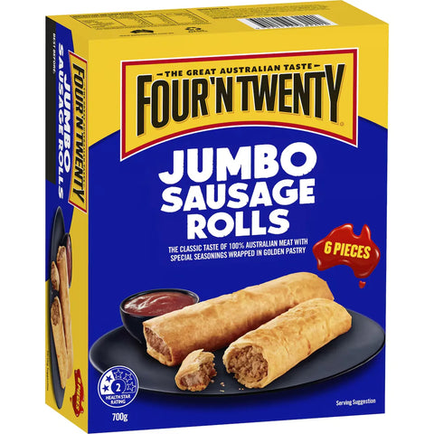 Four'n Twenty Sausage Roll Jumbo 6 Pack 700g