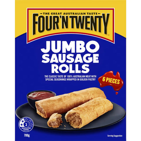 Four'n Twenty Sausage Roll Jumbo 6 Pack 700g