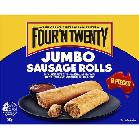 Four'n Twenty Sausage Roll Jumbo 6 Pack 700g