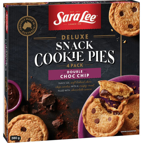 Sara Lee Cookie Pies Double Choc Chip 4 Pack 380g