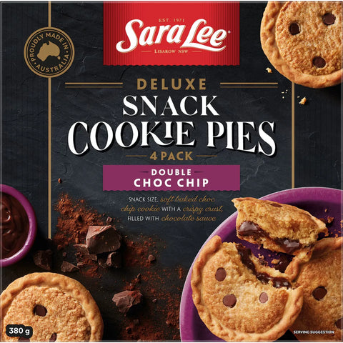 Sara Lee Cookie Pies Double Choc Chip 4 Pack 380g