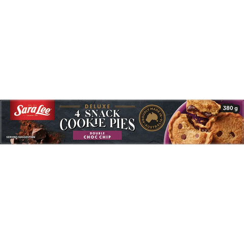 Sara Lee Cookie Pies Double Choc Chip 4 Pack 380g