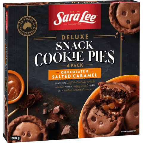 Sara Lee Deluxe Snack Cookie Pies Chocolate & Salted Caramel 4 Pack 380g