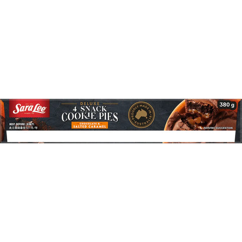 Sara Lee Deluxe Snack Cookie Pies Chocolate & Salted Caramel 4 Pack 380g