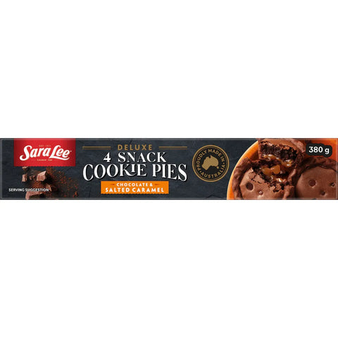 Sara Lee Deluxe Snack Cookie Pies Chocolate & Salted Caramel 4 Pack 380g