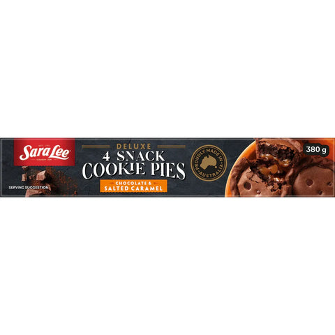 Sara Lee Deluxe Snack Cookie Pies Chocolate & Salted Caramel 4 Pack 380g