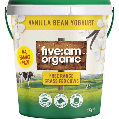 Five:am Organic Yoghurt Vanilla Bean 1kg