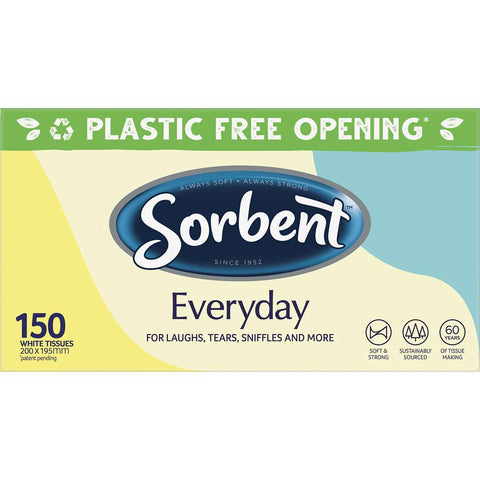 Sorbent Everyday White Facial Tissues 150 Pack