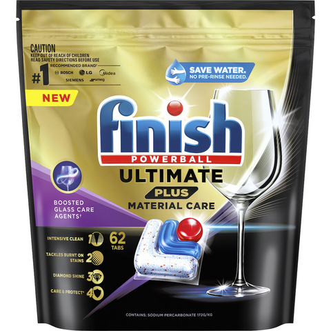 Finish Ultimate Plus Material Care Dishwasher Tablets 62 Pack