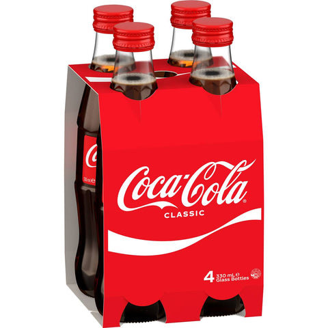 Coca - Cola Classic Glass Bottle 300ml X 4 Pack