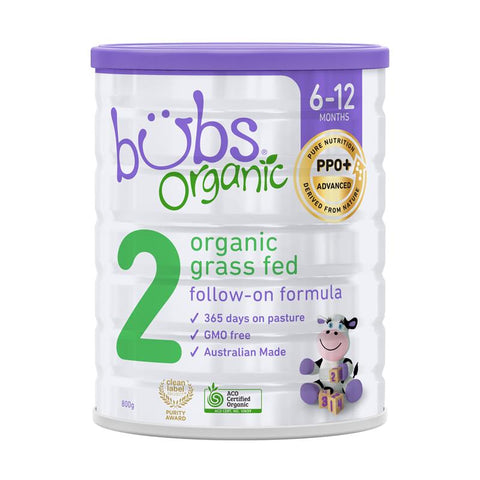 Bubs Organic Grass Fed Follow-on Formula Stage 2 800g