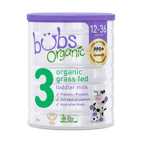 Bubs Organic Grass Fed Toddler Milk Stage 3 800g