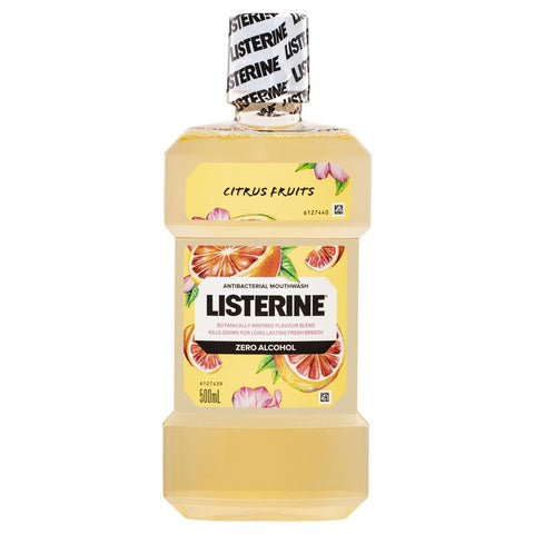 Listerine Zero Alcohol Antibacterial Mouthwash Citrus Fruits 500mL