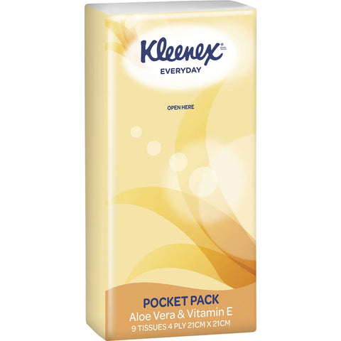 Kleenex Aloe Vera & Vitamin E 4 Ply Pocket Pack Facial Tissues 6 Pack