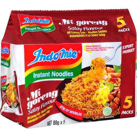 Indomie Fried Mi Goreng Satay Instant Noodles 5 Pack