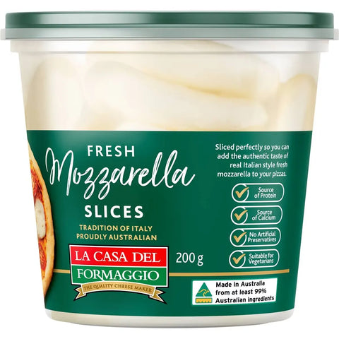 La Casa Del Formaggio Fresh Mozzarella Slices 200g