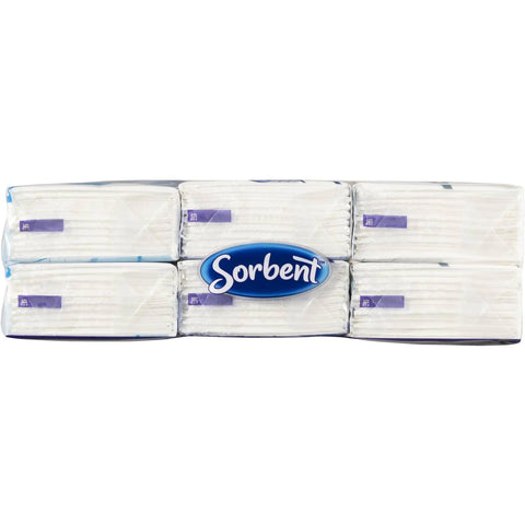 Sorbent Silky White Facial Tissues 4ply Pocket Pack 6 Pack