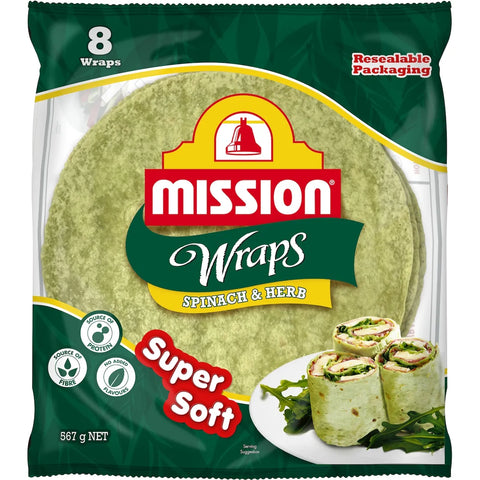 Mission Wraps Spinach & Herb 8 Pack