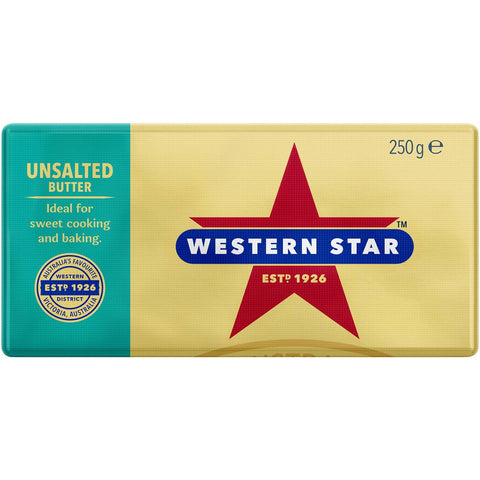 Western Star Butter Block Unsalted 250g