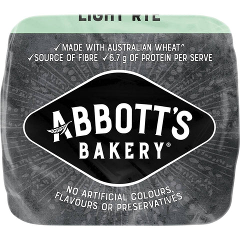 Abbott's Bakery Light Rye Sandwich Slice Bread Loaf 680g