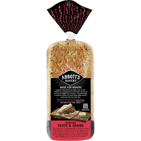 Abbott's Bakery Harvest Seeds & Grains Sandwich Slice Bread Loaf 750g