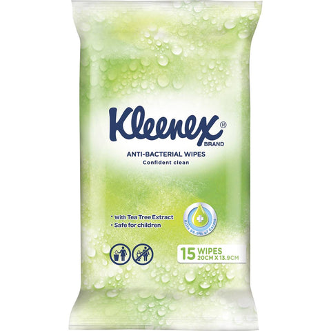 Kleenex Anti-bacterial To-go Wipes Wet Wipes 15 Pack