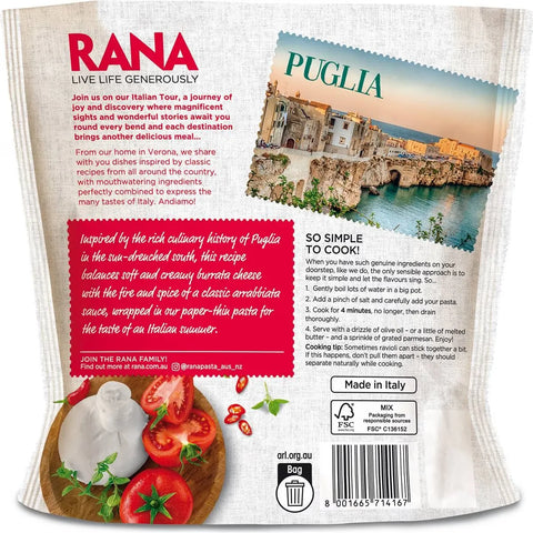 Rana Burrata Cheese & Arrabbiata Ravioli 300g