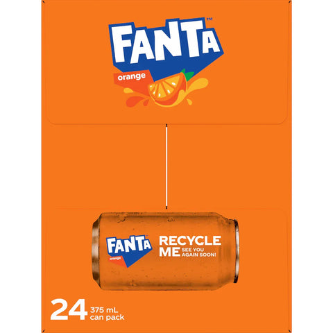 Fanta Orange Soft Drink Cans 375ml x24 Pack