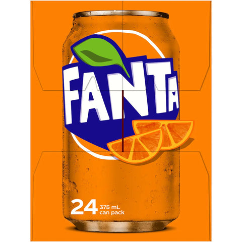 Fanta Orange Soft Drink Cans 375ml x24 Pack