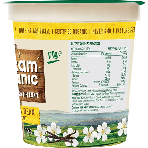 Five:am Organic Vanilla Bean Yoghurt 170g