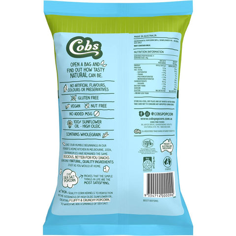 Cobs Popcorn Sea Salt Gluten Free 80g