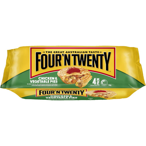 Four'n Twenty Pies Chicken & Vegetable 4 Pack 700g