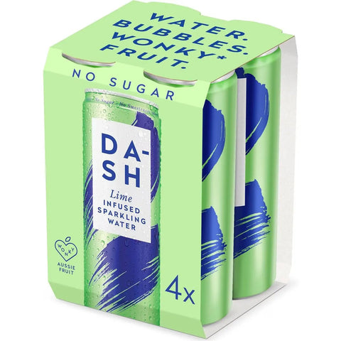 Dash Water Sparkling Water Lime Infused 300ml X 4 Pack