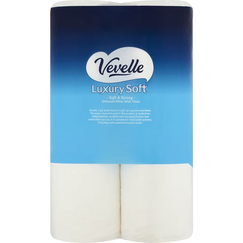 Vevelle Luxury Soft 3 Ply Toilet Tissue 180 Sheets 24 pack