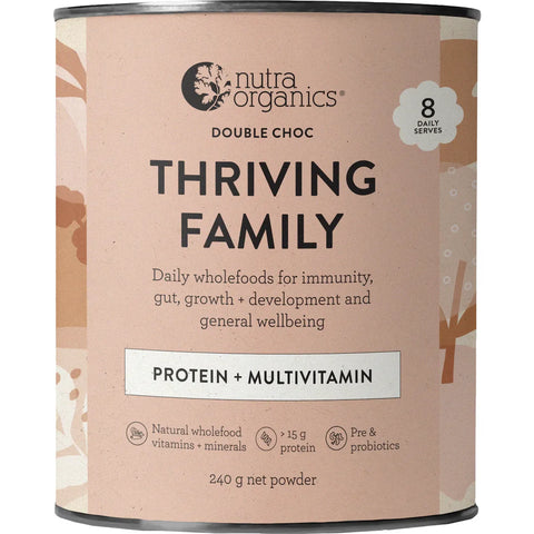 Nutra Organics Thriving Family Protein & Multivitamin Double Choc 240g