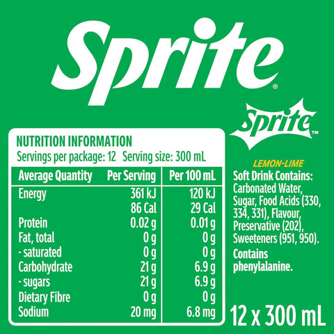 Sprite Lemonade 300ml x 12 Pack