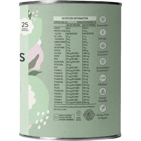 Nutra Organics Daily Greens & Reds Powder 150g