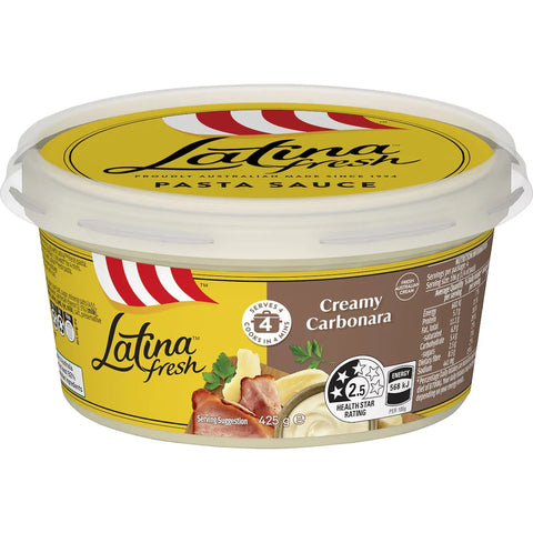 Latina Fresh Creamy Carbonara Pasta Sauce 425g