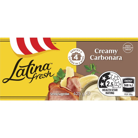 Latina Fresh Creamy Carbonara Pasta Sauce 425g