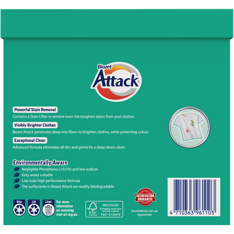 Biozet Attack Front & Top Loader Laundry Powder 2kg