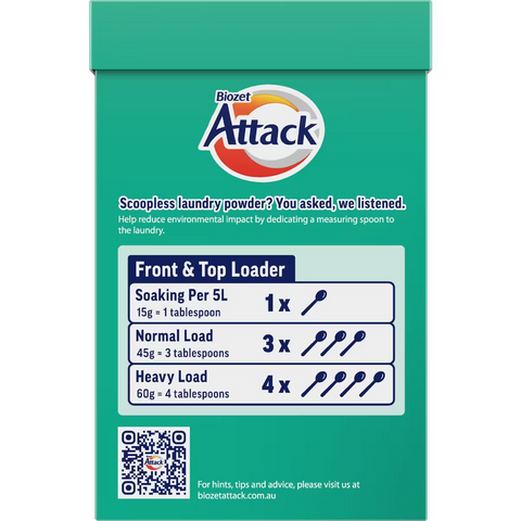 Biozet Attack Front & Top Loader Laundry Powder 2kg