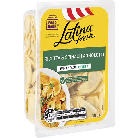 Latina Fresh Ricotta & Spinach Agnolotti Pasta 625g