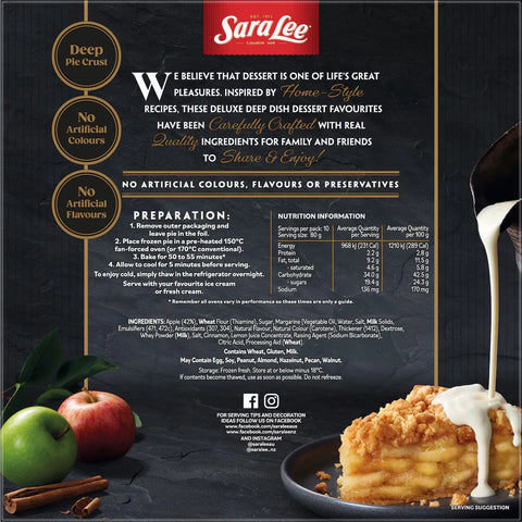 Sara Lee Deep Dish Pie With Apple Crumble Top 800g – Tomen Supermarket